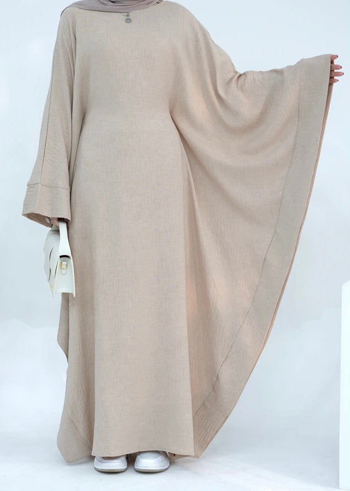 “Linen” crinkle Batwing Kaftan