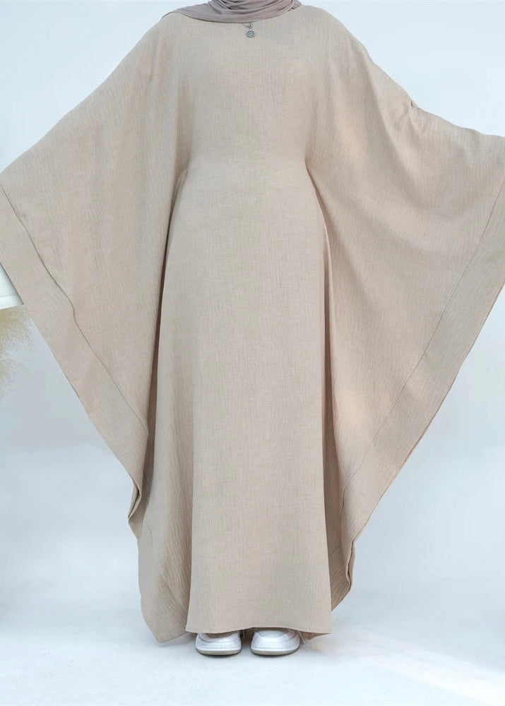 “Linen” crinkle Batwing Kaftan