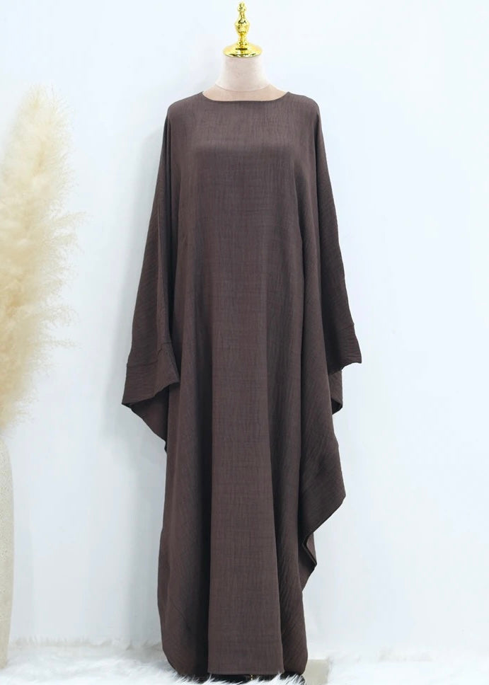 “Linen” crinkle Batwing Kaftan