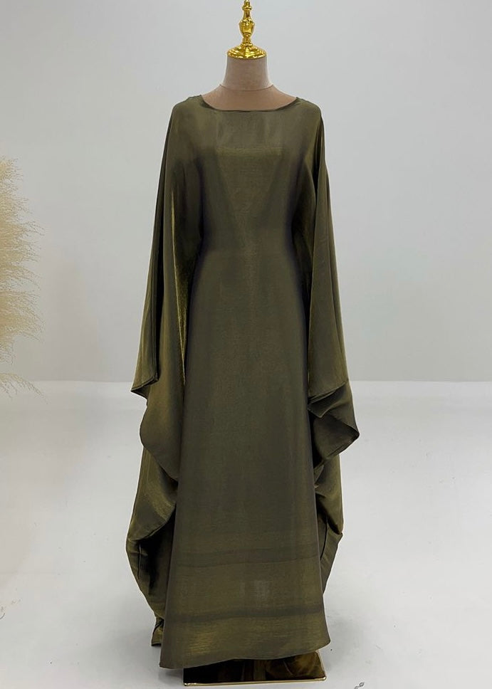 Satin iridescent Batwing Kaftan