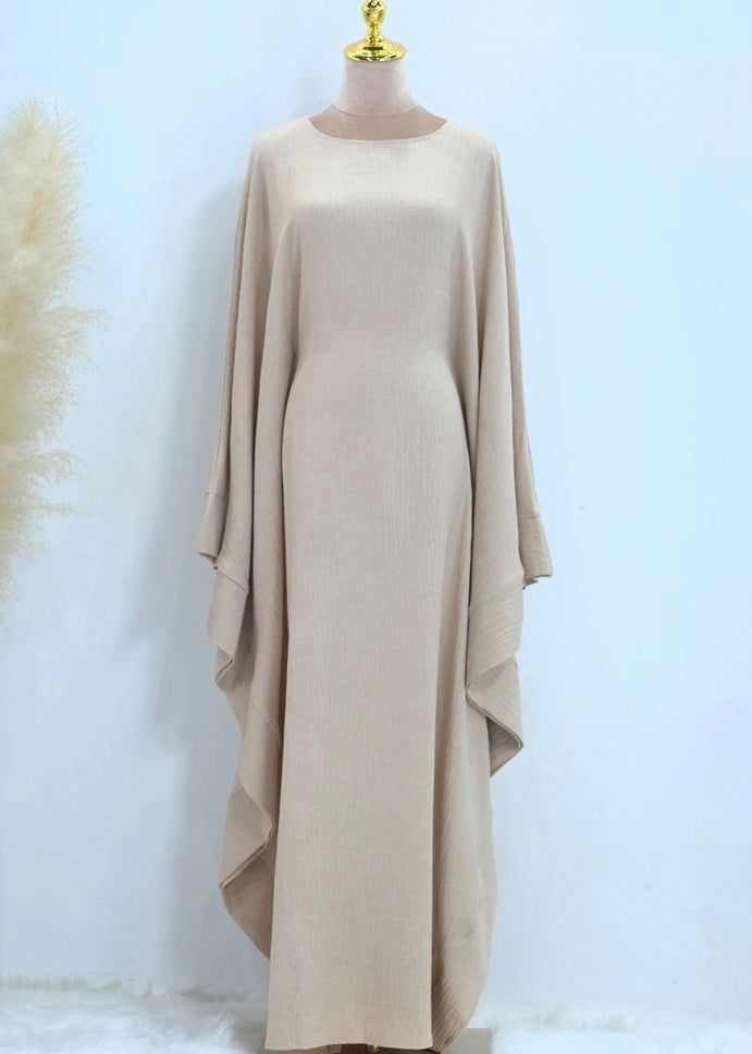 “Linen” crinkle Batwing Kaftan