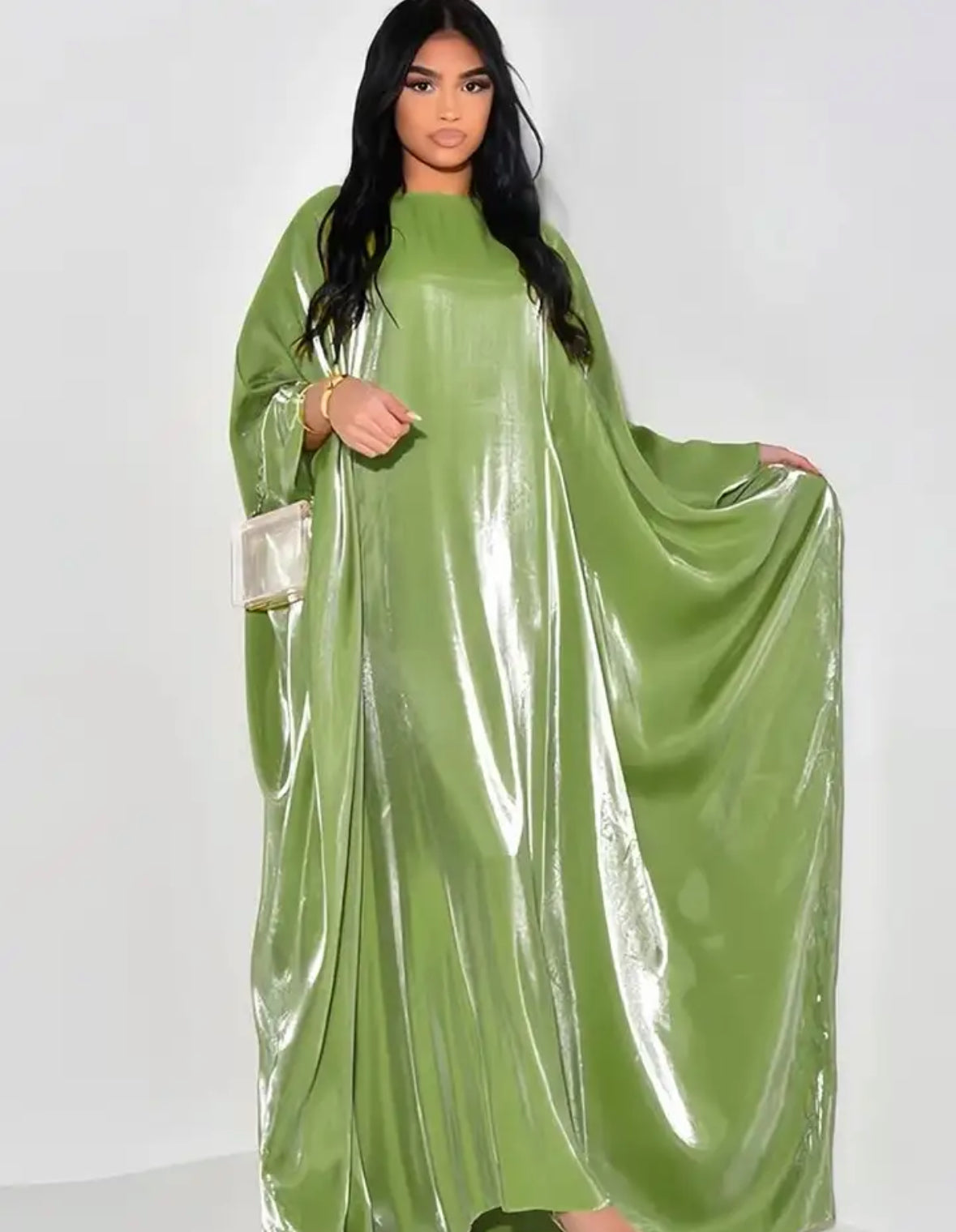 Satin iridescent Batwing Kaftan