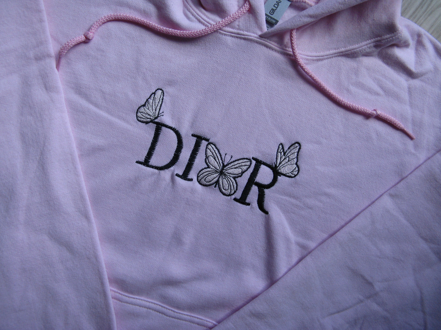 Butterfly Pink Embroidered Sweatshirt