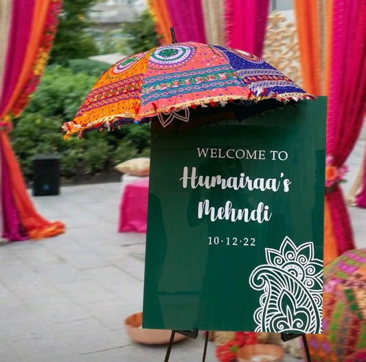 Custom Mehndi Acrylic Sign