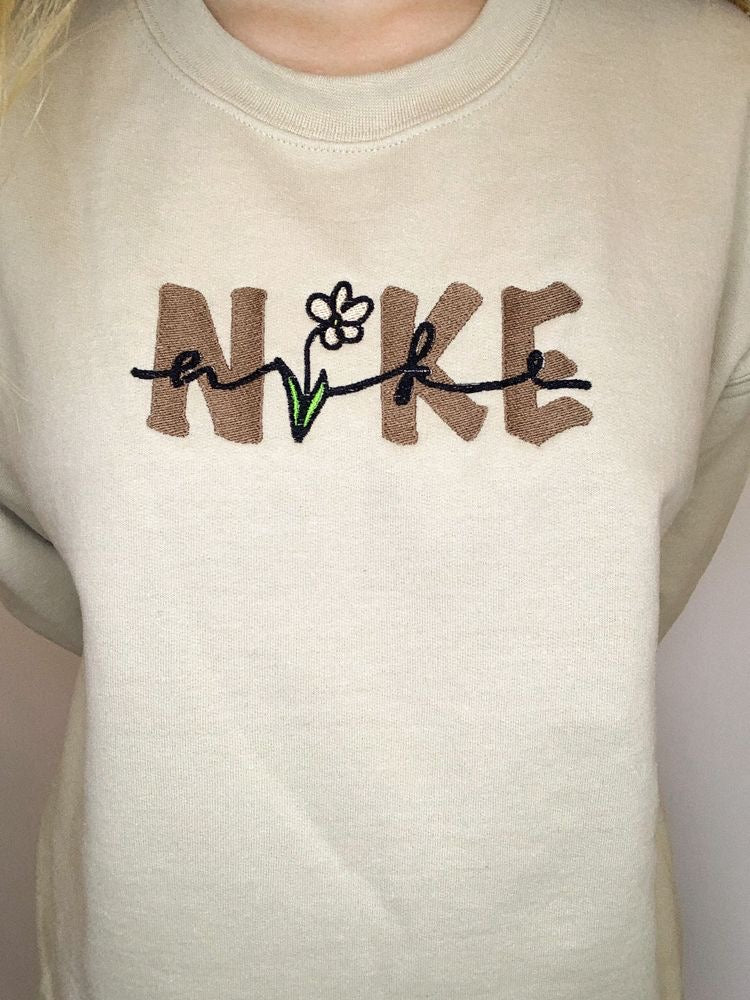 Flower Letters Embroidered Sweatshirt