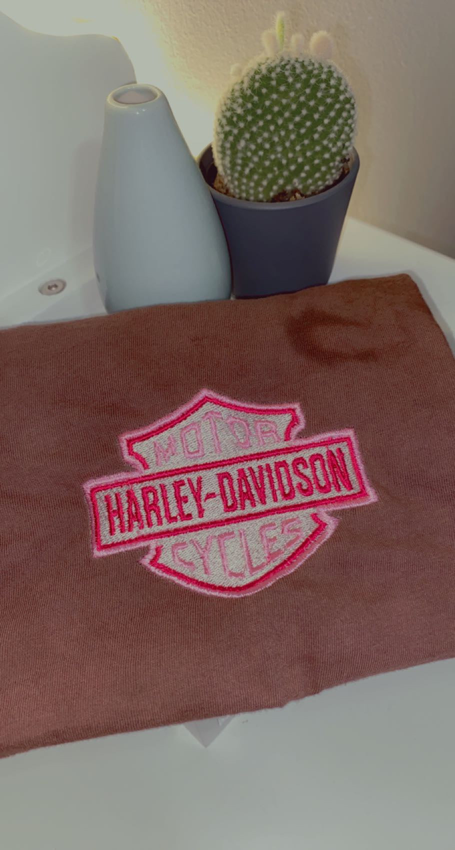 Brown Harley Embroidered Sweatshirt