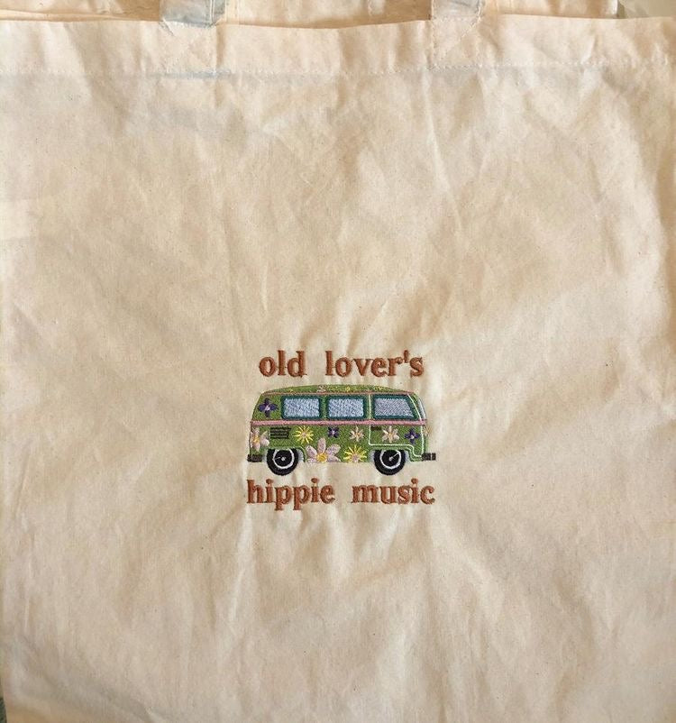 Old lovers Hippie Music Tote